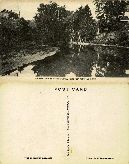 Water flowing from Penn's Cave