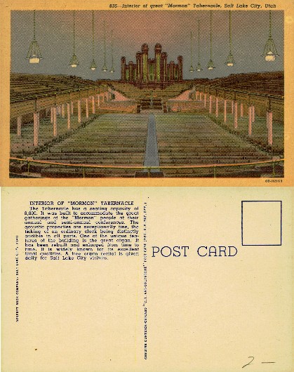 Interior of Mormon Tabernacle