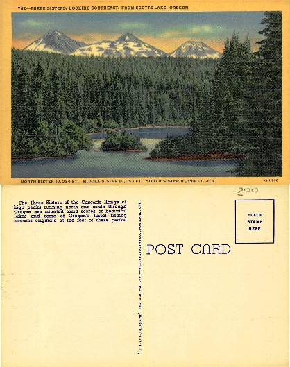 Three Sisters Mountains from Scotts Lake