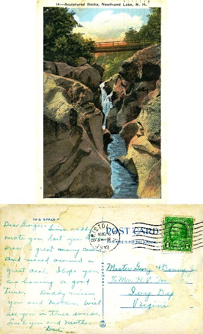 Sculptured Rocks, Waterfall & Bridge