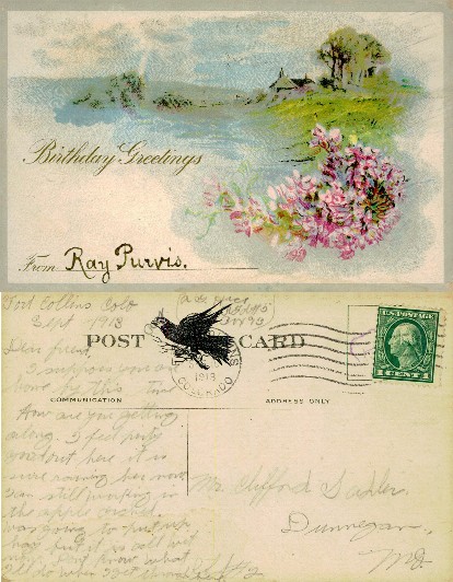 Floral & Landscape Birthday Card