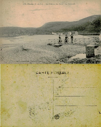 Beach with Footbridge and People