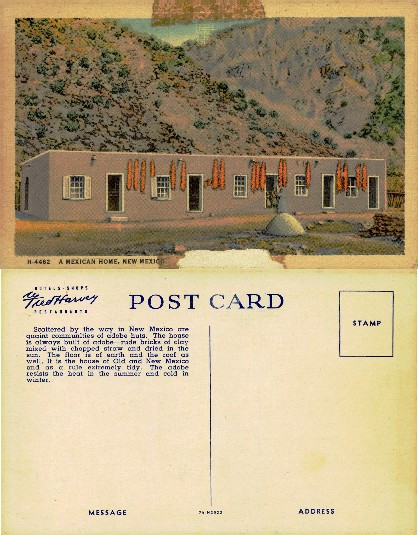 Adobe home in New Mexico landscape