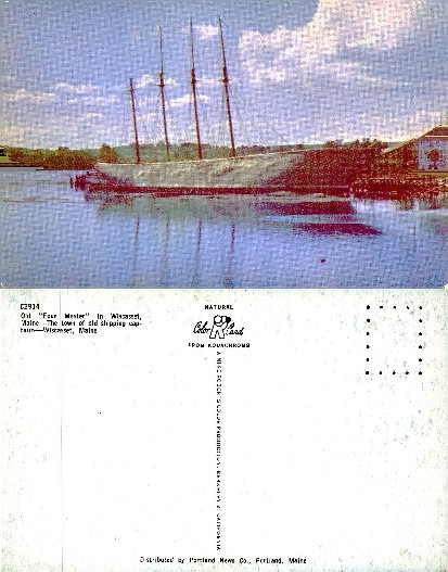 Four-Masted Sailing Ship on Water