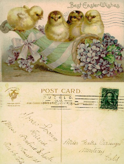 Easter Chicks and Flower Basket