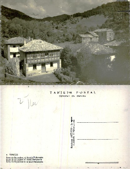 Village Houses with Mountain Backdrop