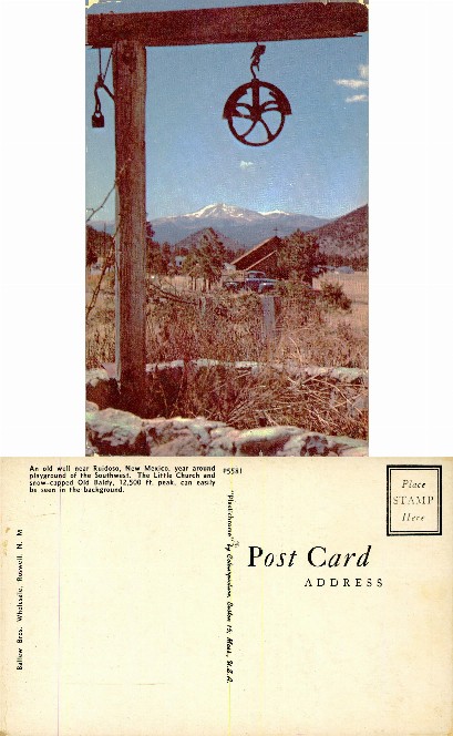 Old Well, Church, & Snow-Capped Peak