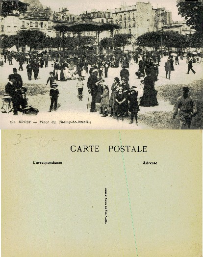 Crowded Public Square with Bandstand