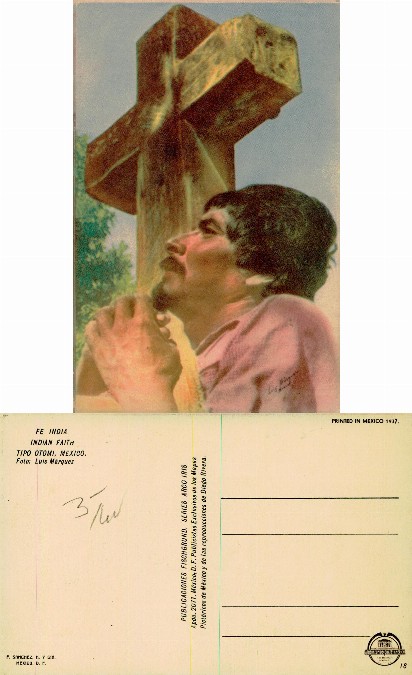Indigenous Man Praying to Cross