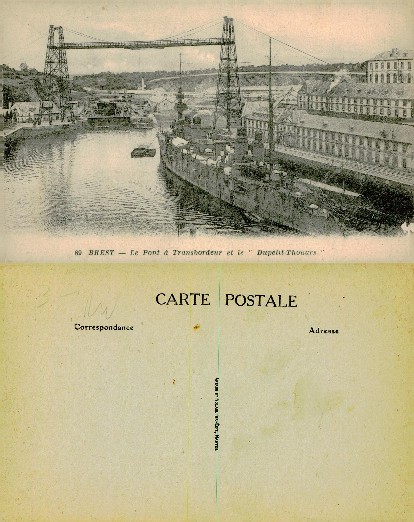 Brest Port with Transporter Bridge & Warship