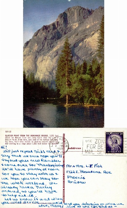 Glacier Point from Ahwahnee Bridge