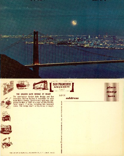Golden Gate Bridge & SF Skyline at Night