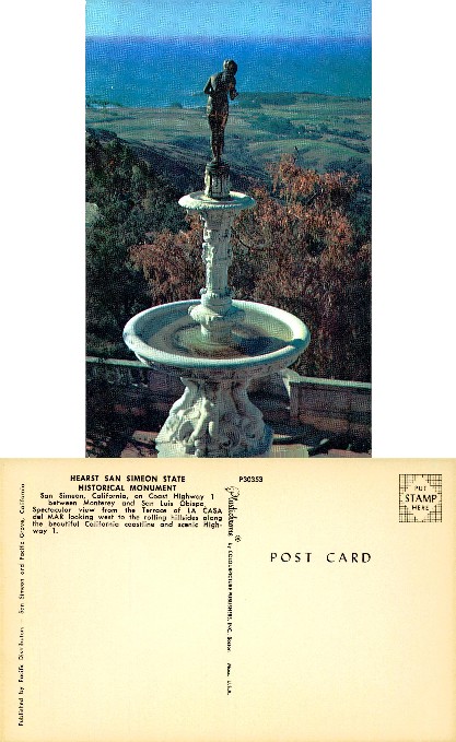 Fountain with Statue and Ocean View