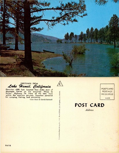 Lake Hemet with pine trees