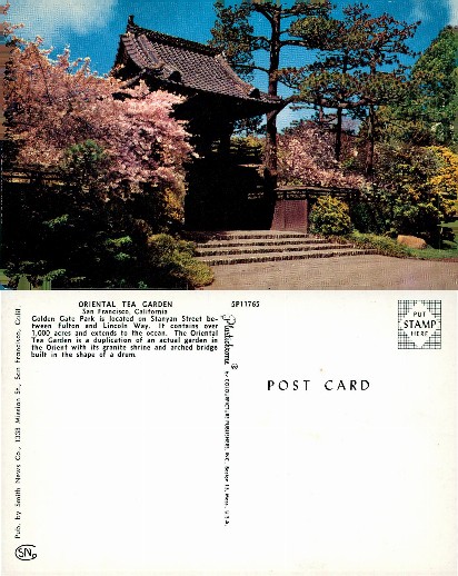 Oriental Tea Garden Gate and Trees