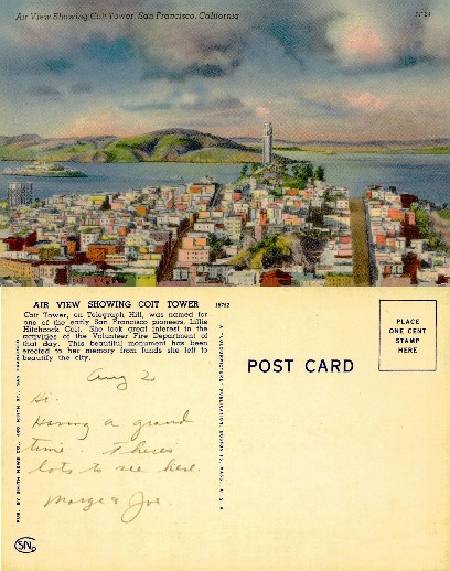 Air View Coit Tower San Francisco