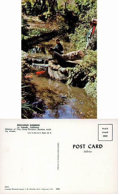 Children at Play in Garden Stream