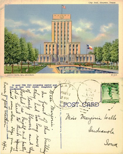 Houston City Hall with Reflecting Pool