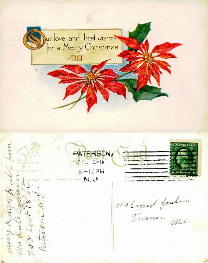Poinsettias & Merry Christmas Greeting