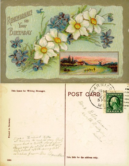 Floral Bouquet with Landscape Vignette