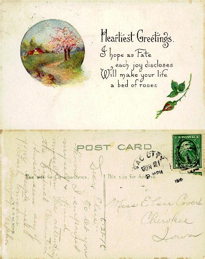 Floral Spring Scene & Greeting