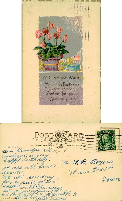 Potted Flowers and Gifts Birthday Card