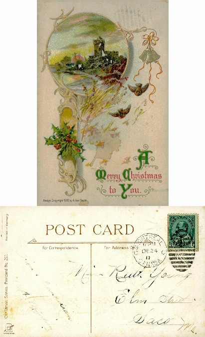 Christmas Greeting with Castle Scene