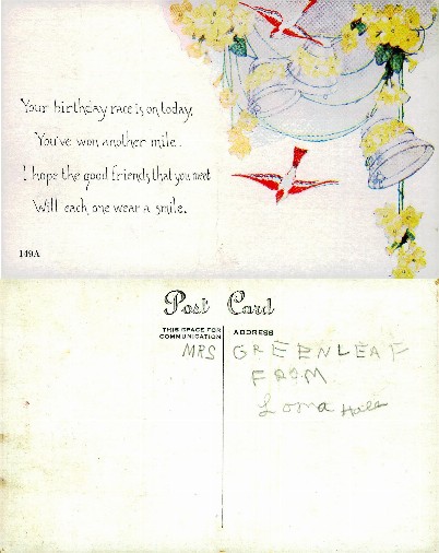 Birthday Greetings, Birds and Flowers