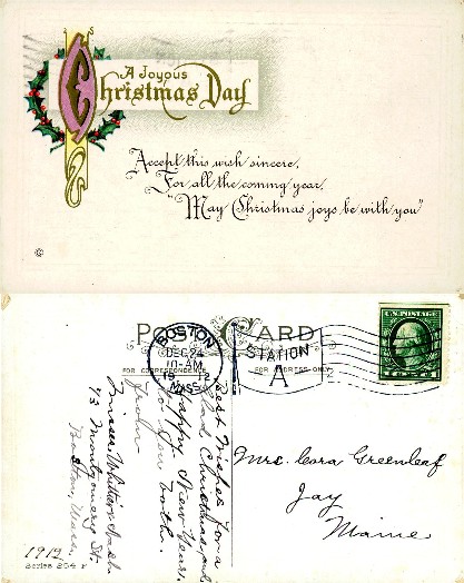 Christmas Greeting Card with Holly