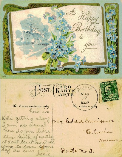 Birthday Greeting with Forget-Me-Nots