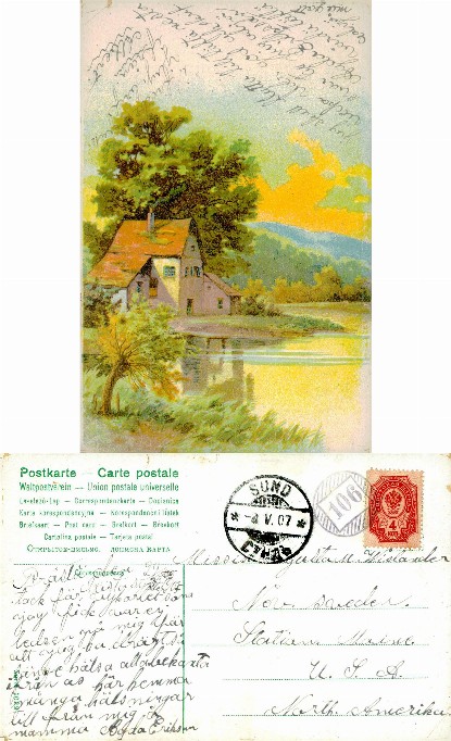 Rural House by Water, Artistic Landscape