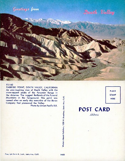 Zabriski Point Badlands & Panamint Range