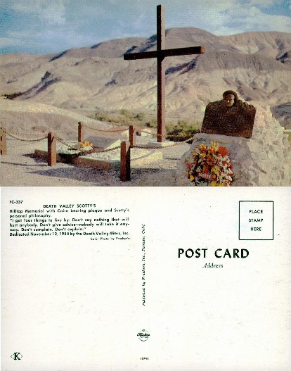 Death Valley Scotty's Hilltop Memorial