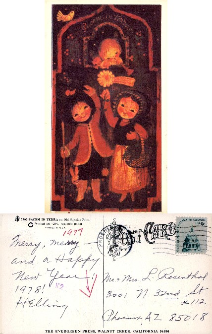 Illustrated Children, Bird & "Pacem in Terra"
