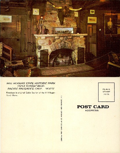 Fireplace in Will Rogers Ranch Home