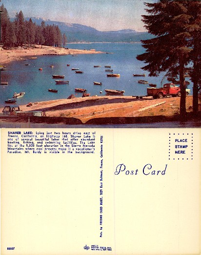 Shaver Lake with Boats and Mountains