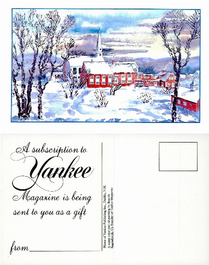 Snowy Village with Church Illustration
