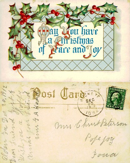 Christmas Greeting Card with Holly