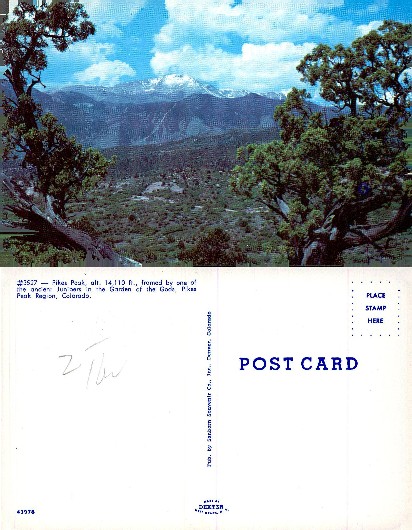 Pikes Peak framed by Juniper trees