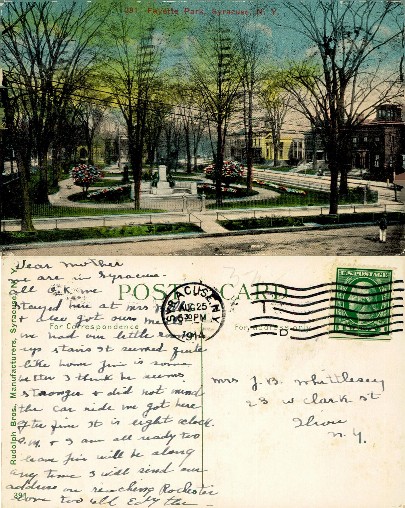 Fayette Park Scene with Monument