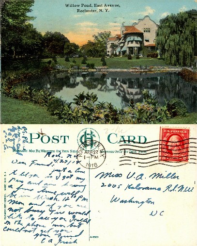 Willow Pond with Large House and Trees