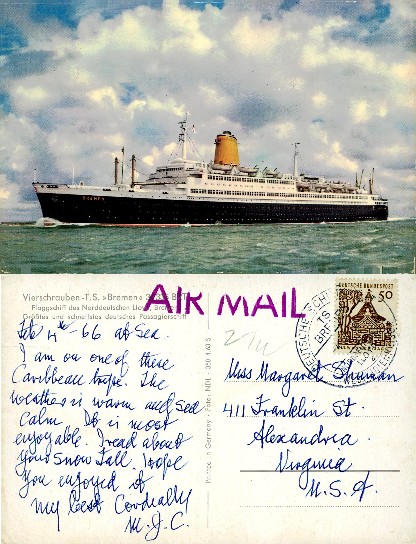 Ocean Liner MS Bremen at Sea