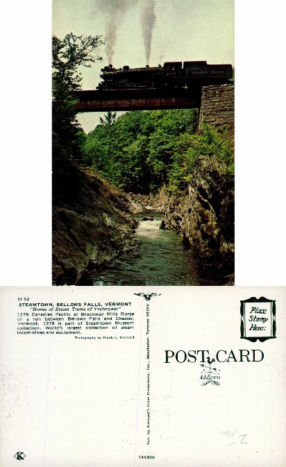 Steam Train on Bridge over Gorge