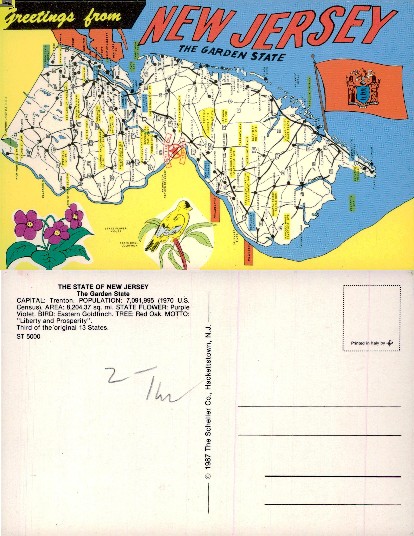 Map of New Jersey, The Garden State