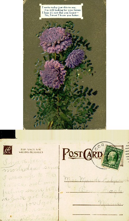 Embossed Purple Flowers with Poem