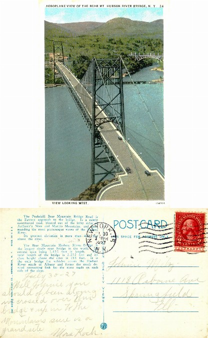 Aerial View of Bear Mountain Bridge, NY