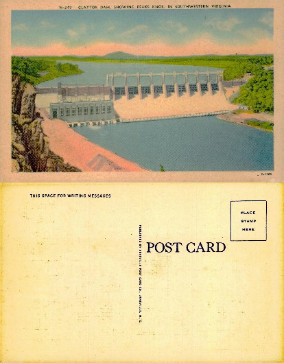 Claytor Dam, showing Peaks Knob