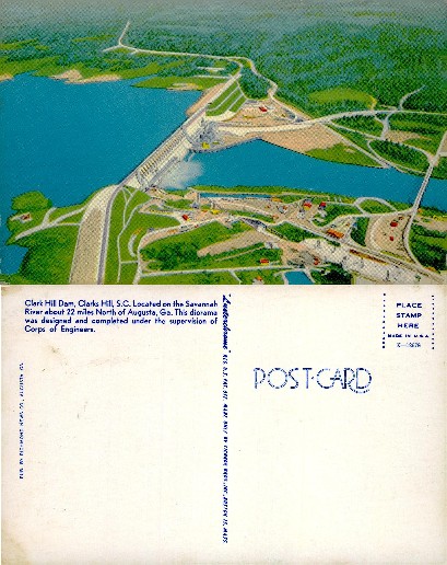 Aerial View of Clark Hill Dam & Reservoir