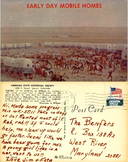 Wagon Train Yoking Up in Corral