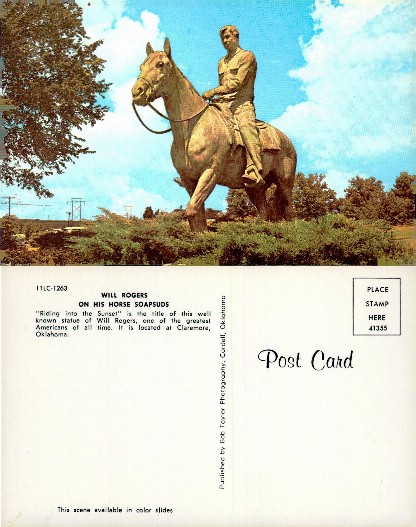 Will Rogers Statue on Horse Soapsuds